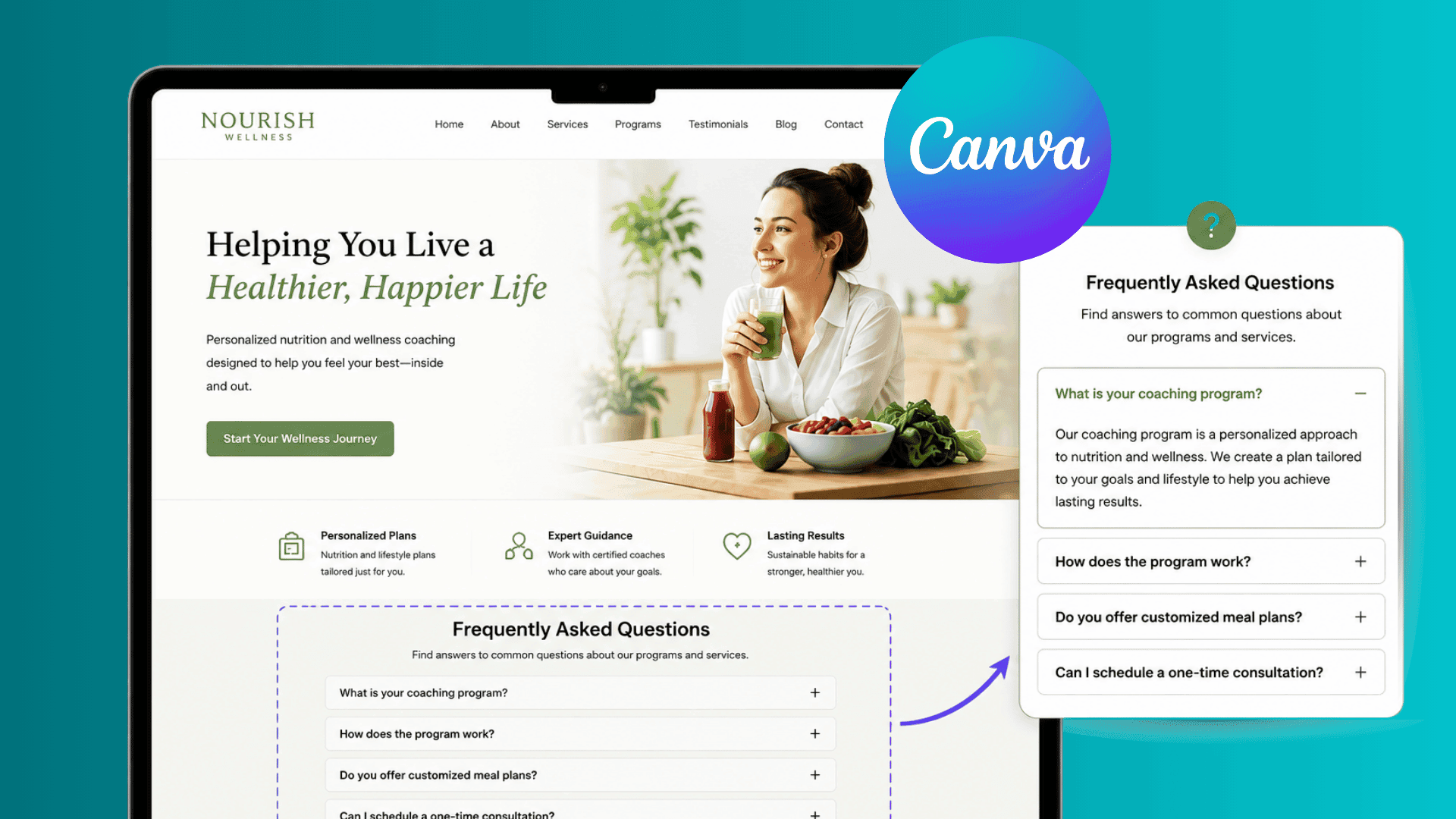 How to Add a FAQ Section to a Canva Website
