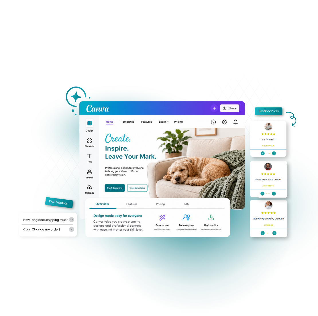 Platform interface mockup